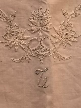 CAMISON ANTIGUO LINO.ENAGUA.GRANDE.ENCAJE.VINTAGE