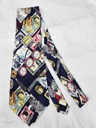 Cravatta Uomo Wall Street Denaro Orologi