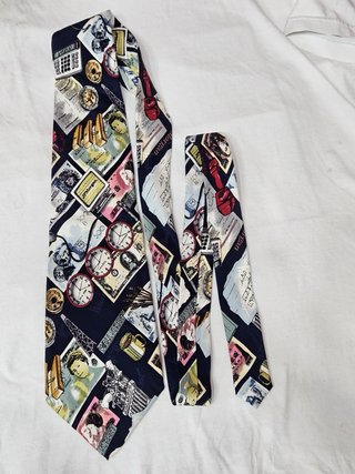 Cravatta Uomo Wall Street Denaro Orologi