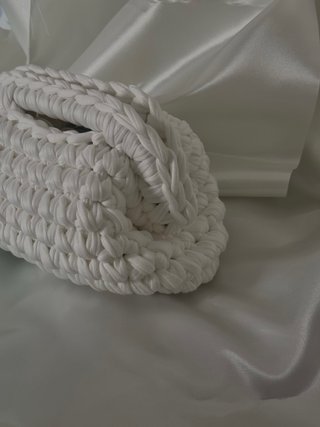 Borsa uncinetto bianca