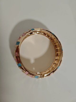 Pulsera mujer dorada multicolor
