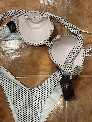 Bikini NK Talla S Lunares Blanco y Negro