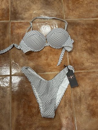 Bikini NK Talla S Lunares Blanco y Negro