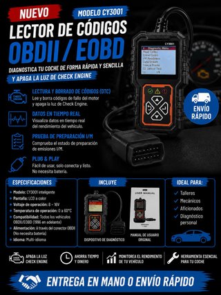 $ Máquina diagnosis coche OBD2/EOBD CY3001 - NUEVA