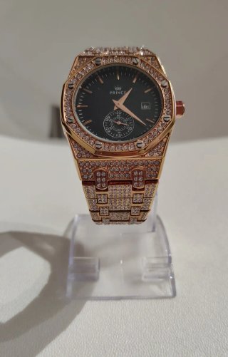 Orologio Prince Oro Cristalli Nero