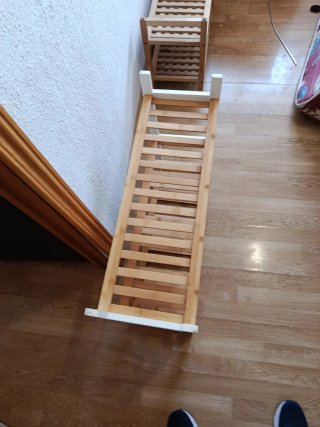 Zapatero de bambú y madera blanco