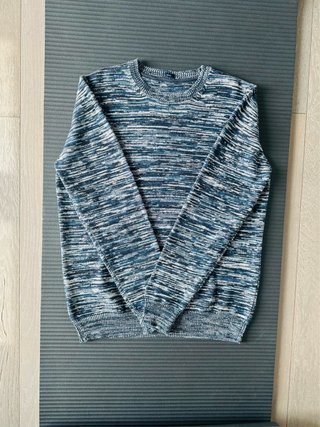 Jersey Armani Jeans L Slim Hombre Azul Jaspeado