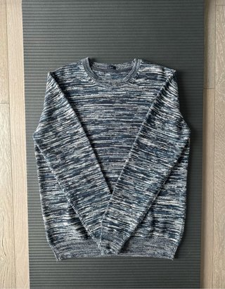 Jersey Armani Jeans L Slim Hombre Azul Jaspeado
