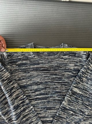 Jersey Armani Jeans L Slim Hombre Azul Jaspeado