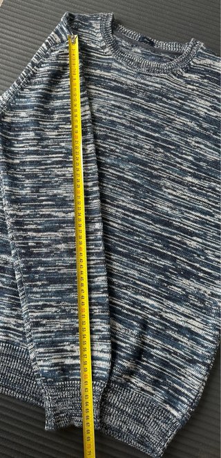 Jersey Armani Jeans L Slim Hombre Azul Jaspeado