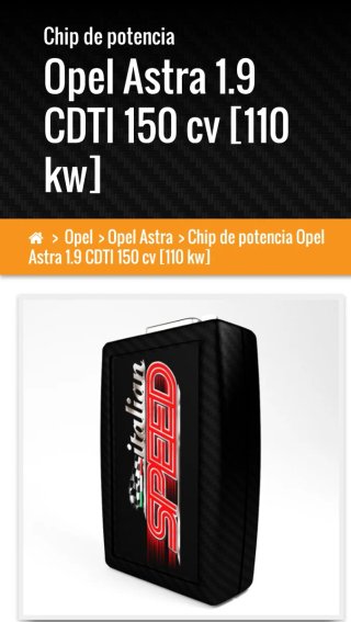 Chip de potencia italian speed para Opel Astra 1.9