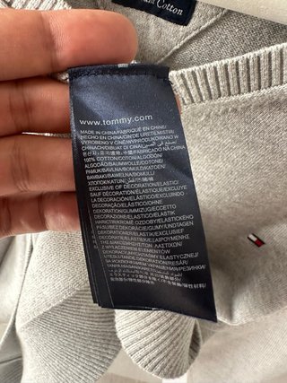 Tommy Hilfiger Maglione Grigio Scollo V Taglia XL
