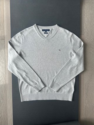 Tommy Hilfiger Maglione Grigio Scollo V Taglia XL