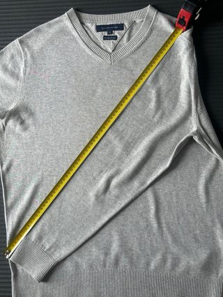 Tommy Hilfiger Maglione Grigio Scollo V Taglia XL