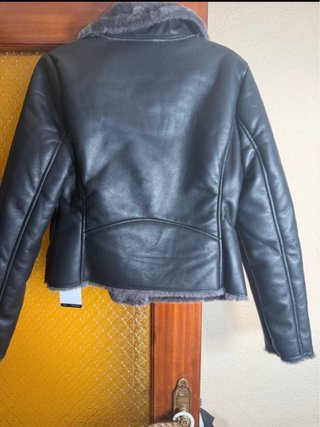 Chaqueta Biker Negra con Forro Gris