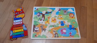 Lote Juguetes Madera: Puzle Safari + Xilófono