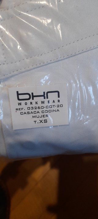 Casaca Cocina Mujer XS BHN Workwear Blanca Nueva