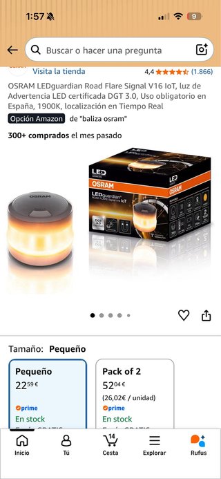 Baliza Osram V16 LEDguardian IoT