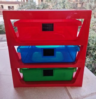 Cajonera ORGANIZADOR LEGO ROJO con 3 CAJONES