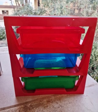 Cajonera ORGANIZADOR LEGO ROJO con 3 CAJONES