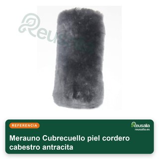 Cubrecuello piel cordero cabestro antracita