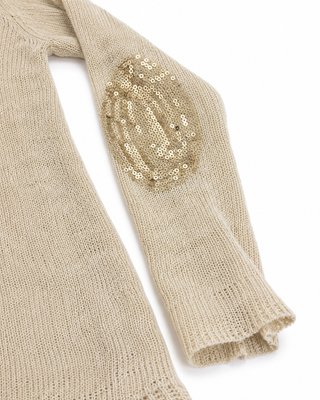 Jersey César Amadeus mujer beige lentejuelas