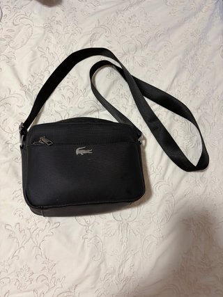 Bandolera Lacoste Negra Hombre