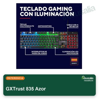 GXTrust 835 Azor Teclado gaming retroiluminado