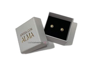 pendientes oro 18k con piedra con perla