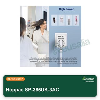 Hoppac adaptador enchufe UK 5 en 1 USB