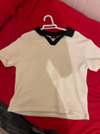 Polo Lefties corto blanco y negro Talla XS