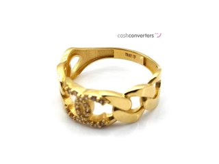 sortija oro 18k con piedra con circonita