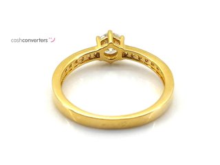 sortija oro 18k con piedra con circonita
