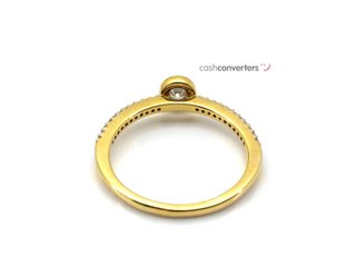 sortija oro 18k con piedra con circonita
