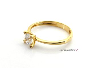 sortija oro 18k con piedra con circonita