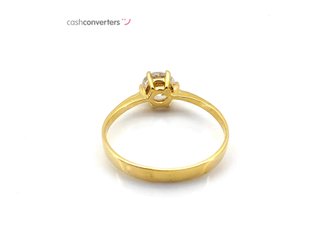 sortija oro 18k con piedra con circonita