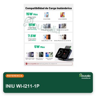 INIU cargador inalámbrico rápido 15W stand