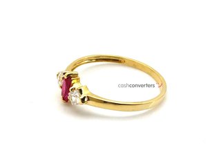 anillo oro 18k con piedra con circonita