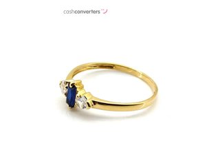 anillo oro 18k con piedra con circonita