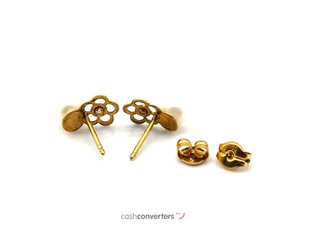 pendientes oro 18k con piedra con perla,circonita