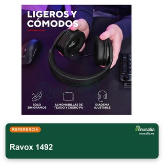 Ravox 1492 auriculares gaming cómodos micrófono