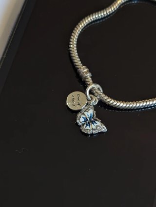 Pandora Charm Mariposa Azul y Plateado