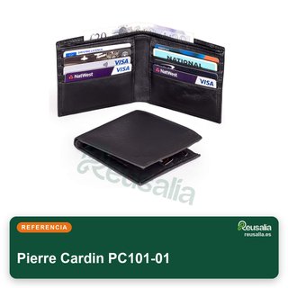 Pierre Cardin cartera piel negra RFID