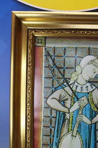 Detalle "Las Cantigas de Santa María, de Alfonso X el Sabio" pintura románica s.XII. Serigrafía