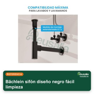 Sifón Bächlein design nero facile pulizia