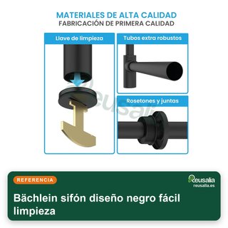 Sifón Bächlein design nero facile pulizia