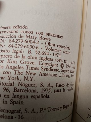 Amor es...el pequeño libro que ayuda a vivir, 1 al 10, 10 libros, Kim Grove, 1975