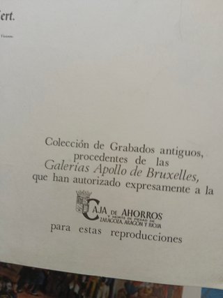 lote 3 carpetas con 4 laminas cada uno, EDICIONES DEL ARTE. COLECCION DE GRABADOS ANTIGUOS, CAJA DE AHORROS DE ZARAGOZA, ARAGON Y RIOJA, 44 X 32 CMS.