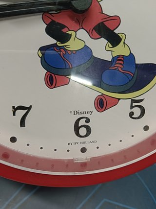 Orologio da parete vintage Disney, realizzato in Olanda, 21 cm.