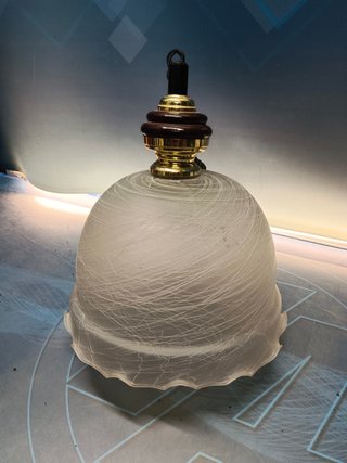 Lampada da soffitto vintage, a goccia, in metallo dorato e vetro